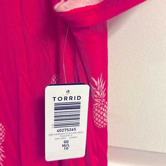 Mini Super Soft Fit N Flare Dress - Pink Pineapple - Torrid size 00 (equals 10) - Picture 10 of 10